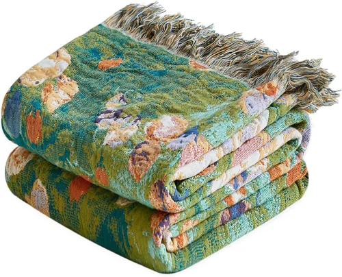 Vista 33 de Manta Bohemia – Manta suave 100% algodón para cama, 60"x80", reversible, transpirable, ligera, para otoño, todas las estaciones, decoración de casa