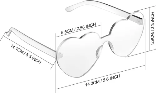 Vista 3 de Maxdot Heart Shaped Sunglasses for Women Transparente