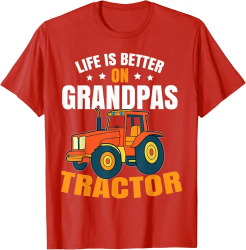 Vista 99 de Life Is Better On Grandpas Tractor Kids Farm Tractor Boy Camiseta, Negro