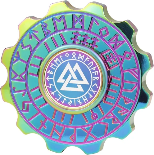 Vista 8 de Freelove Juguete para ansiedad vikingo con diseño de pirata y chismes, juguete giratorio de metal de cobre para adultos, rodamiento premium para 4 ~