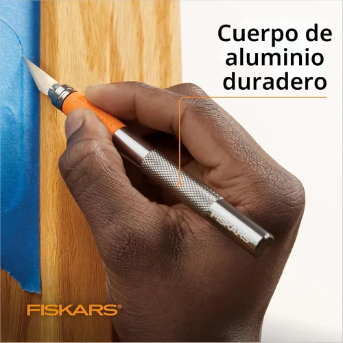 Vista 3 de Fiskars Cuchillo de manualidades con detalles, regalos geniales para hermano, incluido con cubierta protectora, 8 pulgadas, cuchillo Exacto