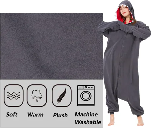 Vista 5 de SimZoo Adult Animal Onesie Pajamas, Men and Women's Animal Cosplay Costume Sleepwear, One-Piece Unisex Homewear