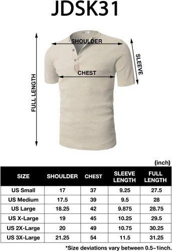 Vista 7 de H2H Mens Casual Slim Fit Basic Henley Tee Shirts Short Sleeve