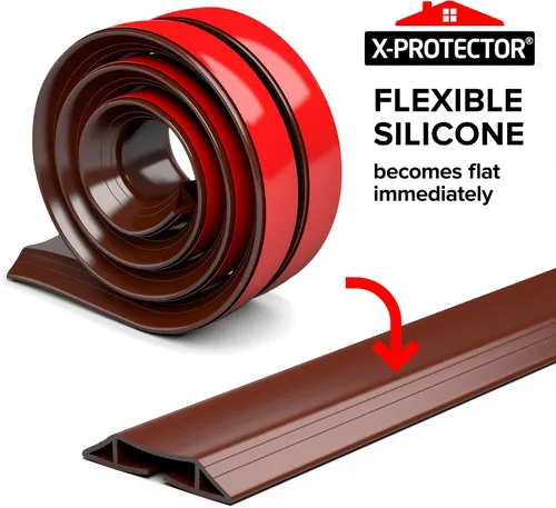 Vista 5 de Cubierta para Cables de Piso por X-Protector – Protector de Cables Sobre el Piso de 5' – Protector de Cables de Alimentación Autoadhesivo