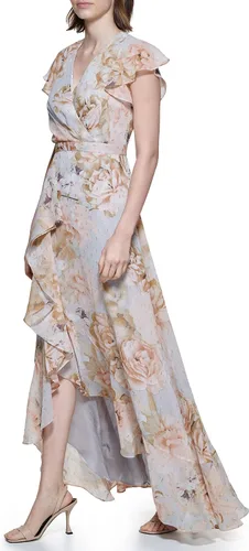Vista 2 de Calvin Klein Vestido sin mangas con cuello en V y corpiño fruncido para mujer