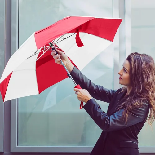 Vista 4 de STROMBERGBRAND UMBRELLAS Paraguas ventilado a prueba de viento, compacto, pequeño, resistente, con ventilación de viento abierta automática