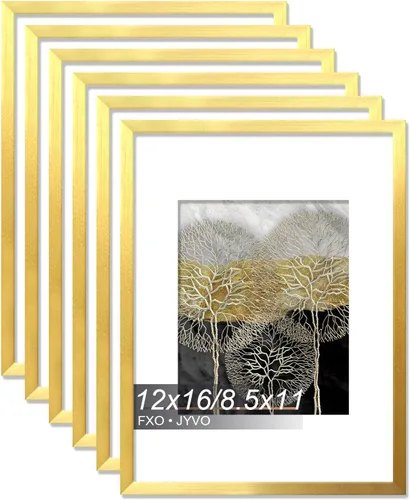 Vista 50 de Fxojyvo Marco de Fotos de 4x6, Muestra Foto de 3.5x5 con Paspartú o 4 x 6 Sin Paspartú, Liviano y de Alta Transparencia Marco de 4 por 6 para Pared