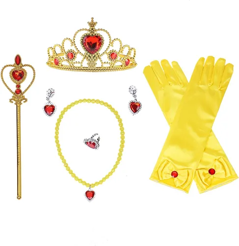 Vista 2 de Disfraz de princesa para niñas, disfraz de Halloween, cosplay, con accesorios, 3-8 años