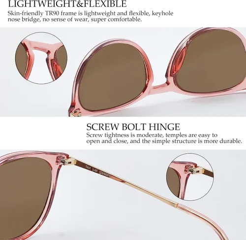 Vista 4 de Yaserra Lentes de sol polarizados redondos clásicos retro, lentes de espejo TAC, estilo de diseñador de moda, para mujeres y hombres, protección