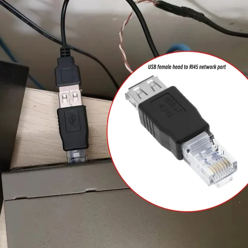 Vista 2 de Paquete de 4 adaptadores Ethernet a USB - USB 2.0 hembra a conector Ethernet RJ45 - Negro