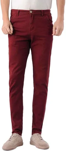 Vista 3 de Plaid&Plain - Pantalones de color caqui elásticos y ajustados para hombre