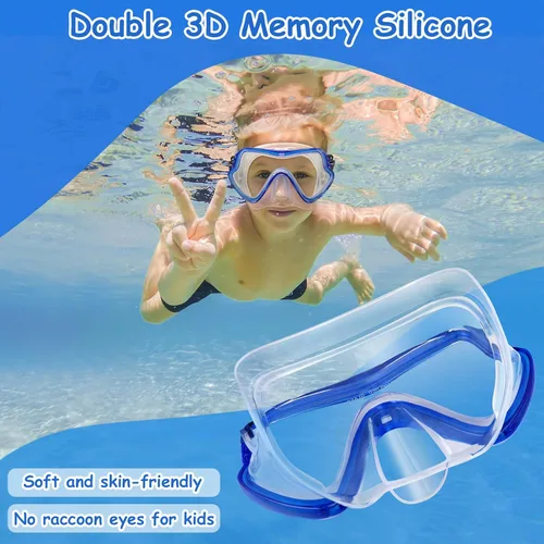 Vista 4 de Gafas de natación para niños con cubierta de nariz para jóvenes de 8 a 15 años, antivaho HD Visión Gafas de piscina gafas de natación de agua