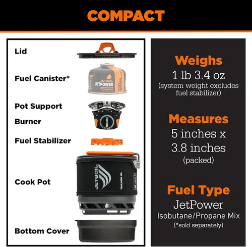 Vista 7 de Jetboil TrailCook - Sistema de cocción para estufa de camping y mochilero de 1.2L con control de calor ajustable, nuevo para 2026