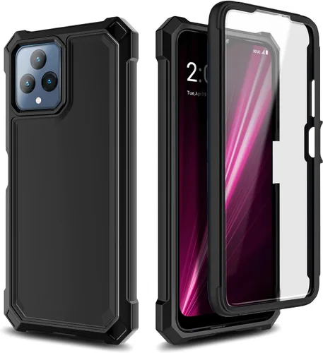 Vista 7 de NZND Funda para T-Mobile REVVL 6 5G / REVVL 6X 5G con [Protector de Pantalla Incorporado], Funda Bumper Protectora Rugosa Resistente a Golpes