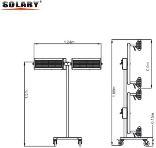 Vista 4 de Solary Lámpara de curado de pintura infrarroja de onda corta de 2100 W, 110 V, lámpara de cocción de pintura con temporizador para cabina