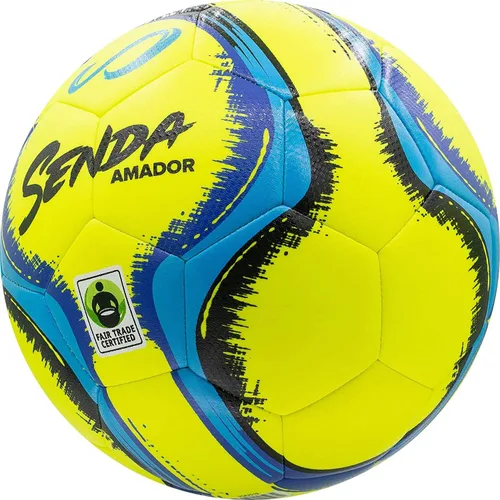 Vista 3 de Senda Amador Bola de Fútbol de Entrenamiento, Certificado de Comercio Justo Amarillo y azul