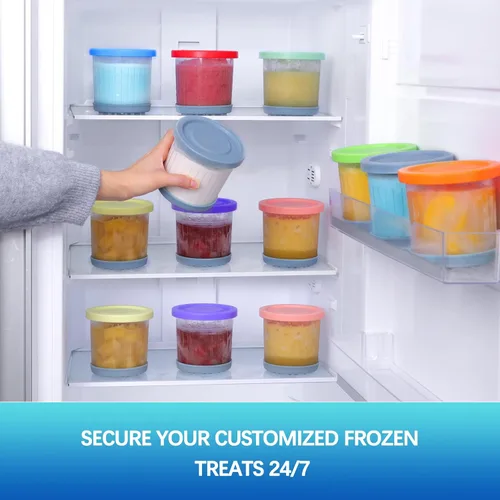 Vista 5 de para contenedores de crema Ninja, compatibles con máquinas de helado de crema de la serie NC299AMZ y NC300s, 16 onzas de crema y tapas de 4