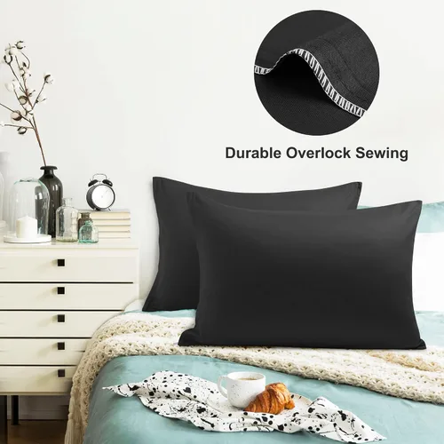 Vista 6 de uxcell Fundas de almohada tejidas de 100% algodón egipcio, fundas de almohada suaves y transpirables con cierre de cremallera, 2 fundas de almohada