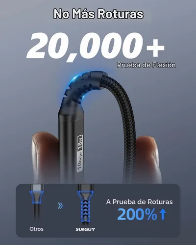 Vista 6 de SUNGUY Cable USB Auto Android de 10 Gbps de 6 pulgadas/0.5 pies, cable de transferencia de datos USB C 3.1 Gen2, cable USB C CarPlay de carga rápida