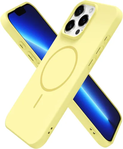 Vista 24 de Oakxco Funda de Silicona Mag Safe para iPhone 12 Pro Max, Funda Magnética Delgada y Fina Compatible con Carga Inalámbrica MagSafe, Bonita Funda