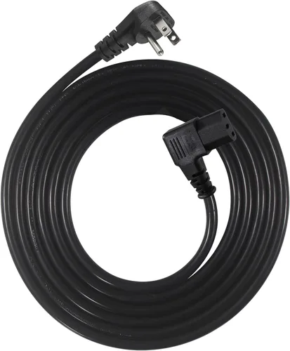 Vista 12 de [Paquete de 2] Cable de alimentación para computadora de 90 grados, enchufe plano de perfil bajo de 1 pie a cable de alimentación IEC C13 en ángulo