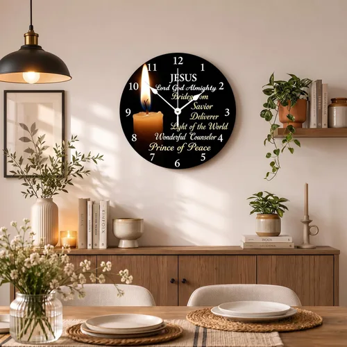 Vista 4 de Reloj con versículo bíblico con citas de Jesús, relojes de 0929Regalos Cristianos (2)