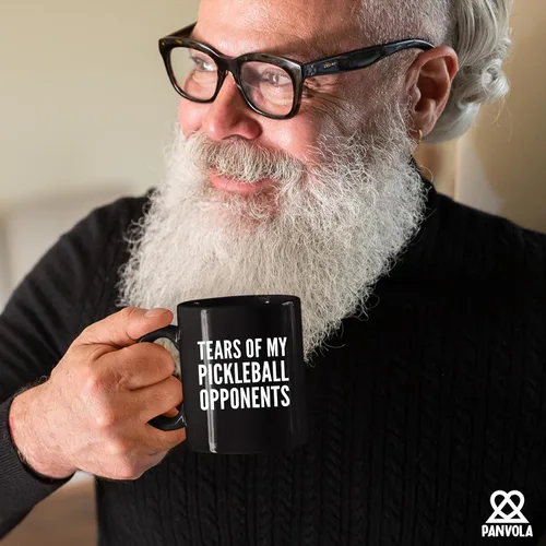 Vista 4 de Panvola Tears of My Pickleball Opponents - Taza de cerámica para café, regalo para jugador deportivo, abuelo, abuela, marido, esposa, mamá, papá