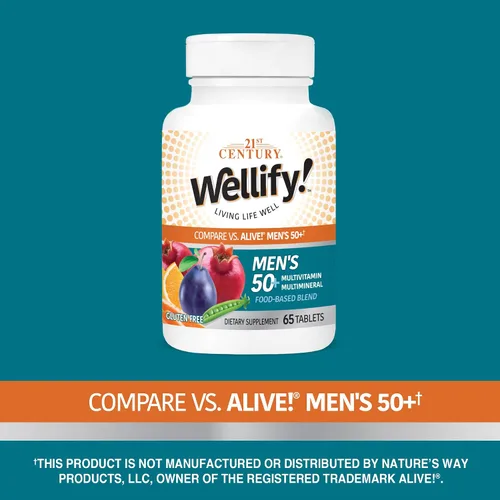 Vista 4 de 21st Century Wellify - Multivitaminas con minerales para hombre, más de 50 unidades, 65