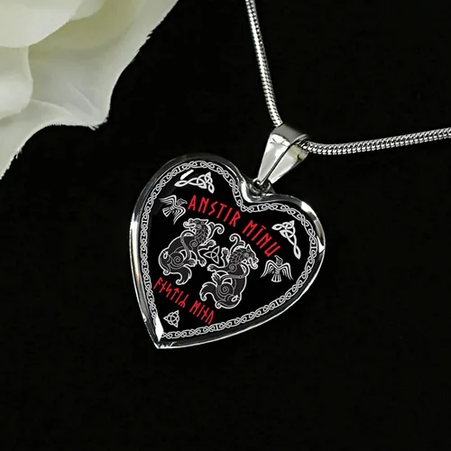 Vista 9 de My Love Nordic Elder Viking Runes - Collar con colgante de lobos paganos nórdicos