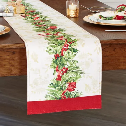 Vista 7 de Elrene Home Fashions Holly Traditions individuales de tela