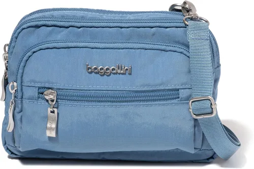 Vista 10 de Baggallini Bolsa cruzada pequeña con triple cremallera para mujer, 8 x 6 pulgadas, ligera, convertible