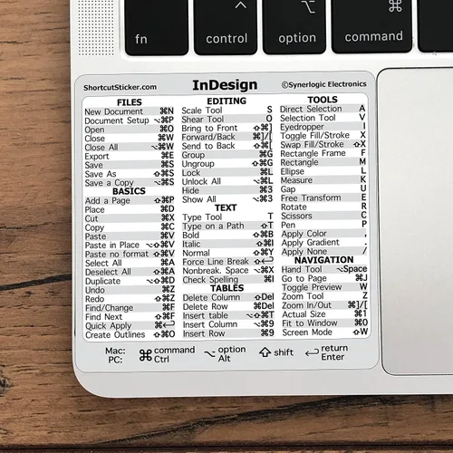Vista 8 de Synerlogic para Adobe Collection 7 en 1 Adhesivo de acceso directo de teclado de referencia rápida para cualquier MacBook o PC con Windows