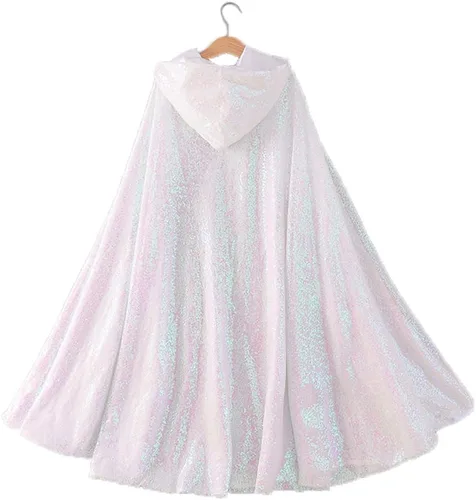 Vista 2 de Capa con capucha de princesa para niñas pequeñas, accesorios de fiesta de disfraces para Navidad, Halloween, cosplay