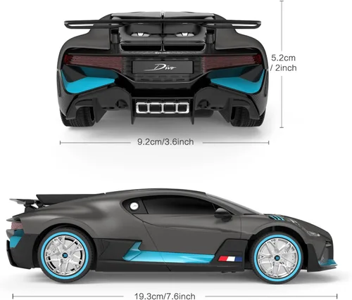 Vista 4 de RASTAR Bugatti - Auto a control remoto Bugatti Divo 1:24, auto de juguete Bugatti para niños y adultos