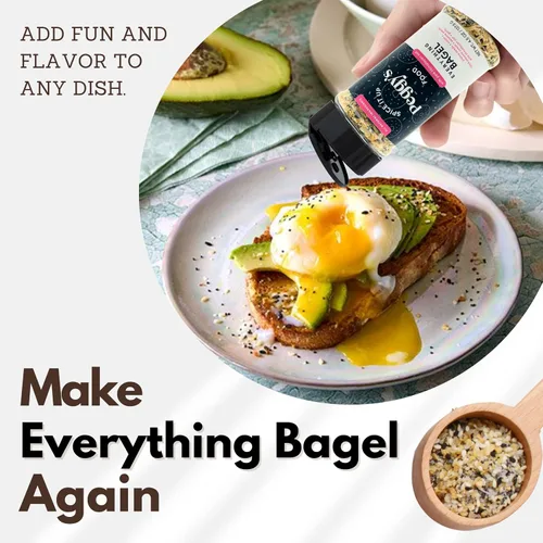 Vista 3 de My Secrets Peggy's Food Everything Bagel Seasoning - Mezcla prémium con sal rosa del Himalaya, semillas de amapola y ajo, cobertura crujiente