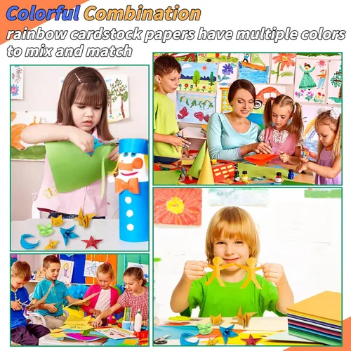 Vista 7 de Oleitodh Cartulina de colores a granel 150 hojas, 30 colores surtidos, papel de cartulina de 12 x 12 pulgadas, 180 GSM, perfecto para Cricut