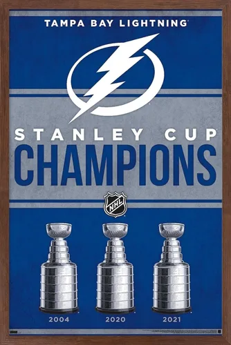 Vista 10 de Trends International NHL Tampa Bay Lightning - Póster de pared Champions 23, 22.4 pulgadas de largo x 14.7 pulgadas, versión enmarcada de madera