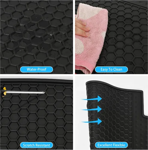 Vista 6 de Alfombrillas de Coche a Medida para Infiniti QX60 2014-2020/Nissan Pathfinder 2013-2020/Infiniti JX35 2013 de 7 Pasajeros Goma Negra Protección Todo