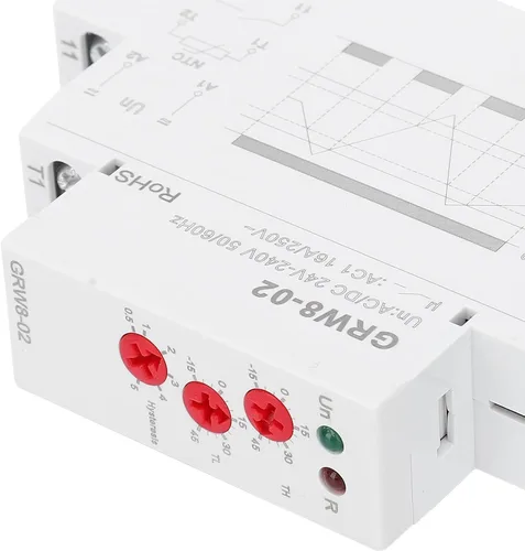 Vista 6 de Controlador de temperatura del termostato digital GRW8-02 Carril DIN AC DC 24V a 240V Relé Monitor de control de temperatura con sonda de prueba