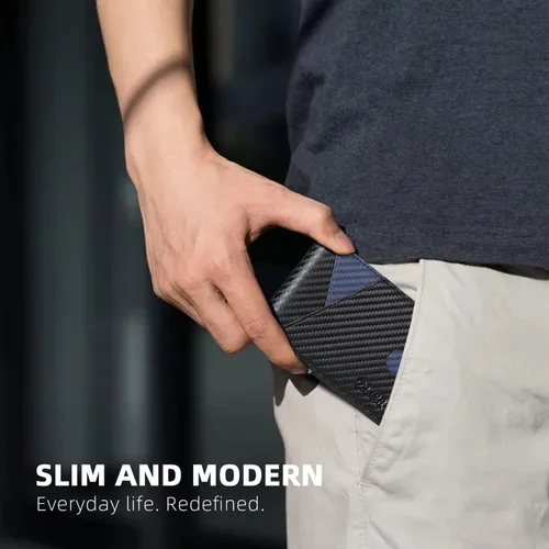 Vista 97 de Zitahli - Billeteras delgadas RFID para hombres, billetera de cuero flexible con clip de dinero, cartera minimalista con bolsillo frontal