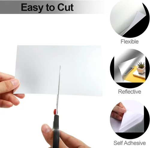 Vista 5 de Tenare 12 piezas de azulejos acrílicos autoadhesivos para espejo de pared, hojas flexibles de espejo pequeño, sin vidrio, irrompibles para baño