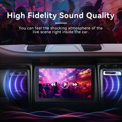 Vista 6 de Haudio Estéreo inalámbrico de doble DIN de 7 pulgadas con Carplay y Android Auto, Bluetooth, canal RCA, cámara de respaldo, SWC, FM/AM, pantalla