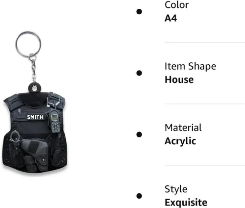 Vista 7 de Llavero personalizado para oficiales de policía, regalo de policía personalizado para él, llavero de policía personalizado, regalos de policía