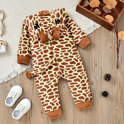 Vista 3 de Aalizzwell Mameluco con capucha para bebés y niños, para otoño e invierno