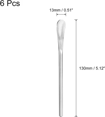 Vista 2 de uxcell Cuchara de mango largo, 6 cucharas de acero inoxidable de 5.12 pulgadas, cucharas de cóctel para agitar, para helado, cucharas de café