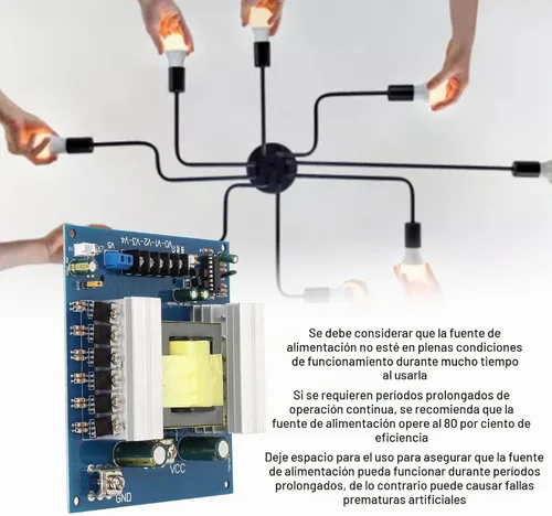 Vista 2 de Placa de módulo inversor profesional de 1000 W, convertidor de impulso inversor, transformador, potencia de alta frecuencia, CC 12 V 24 V a CA 18 V