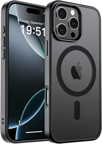 Vista 352 de zapica Funda magnética para iPhone Air, con protector de pantalla de vidrio templado, compatible con MagSafe, translúcida mate, a prueba de golpes