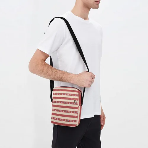 Vista 7 de Sinestour American Patriotic Stars Stripes Messenger Bag for Women Men Crossbody Shoulder Bag Small Crossbody Bags Messenger Shoulder Bag with