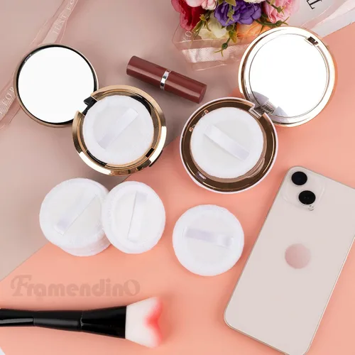 Vista 7 de Framendino, Cutton - Paquete de 10 almohadillas suaves de terciopelo para maquillaje cosmético con cara de cinta