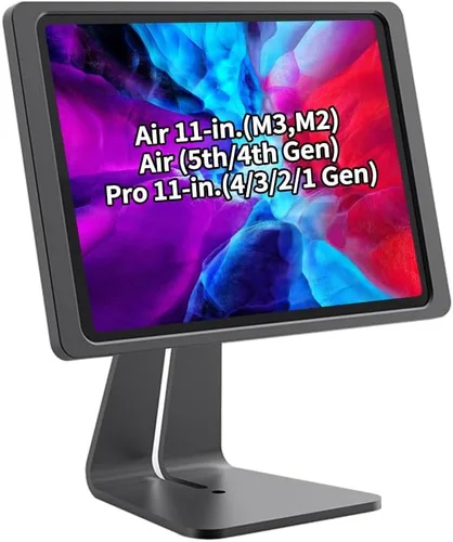 Vista 16 de Soporte magnético en el escritorio con funda de carga A6 para iPad mini (A17 Pro, A15 Bionic) de 8.3 pulgadas, forma clásica de L, base de metal